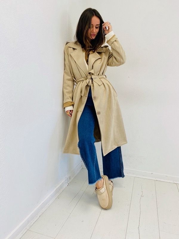 Manteau effet daim - Beige