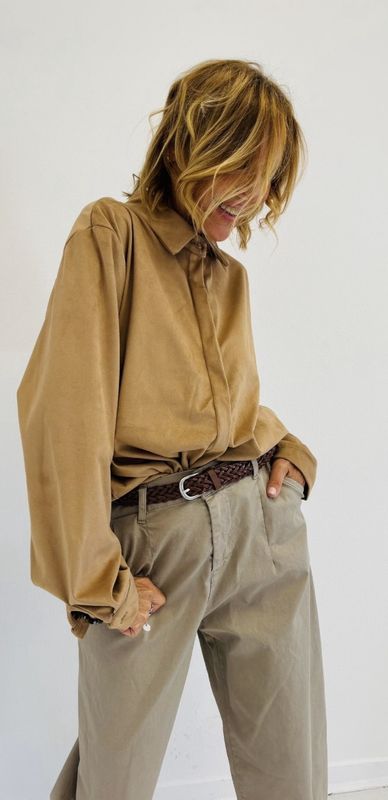 Chemise suédine - Camel
