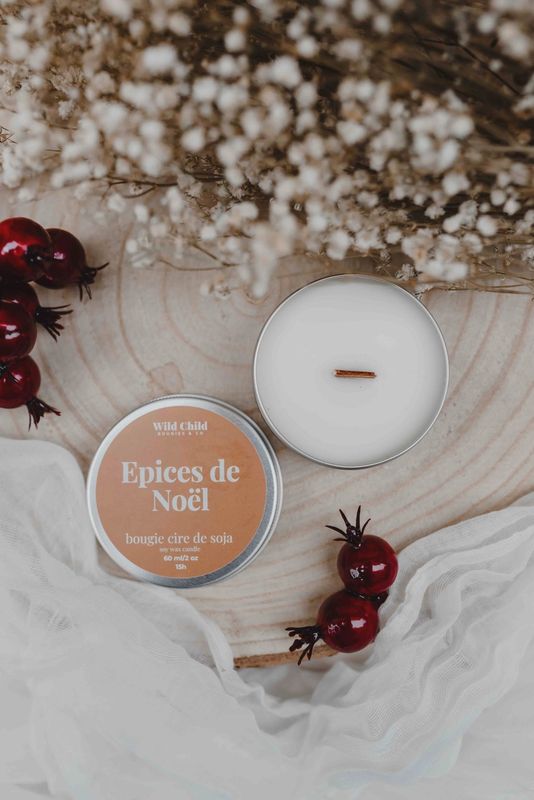 Mini Bougie de Noël - Epices de Noël - 15h