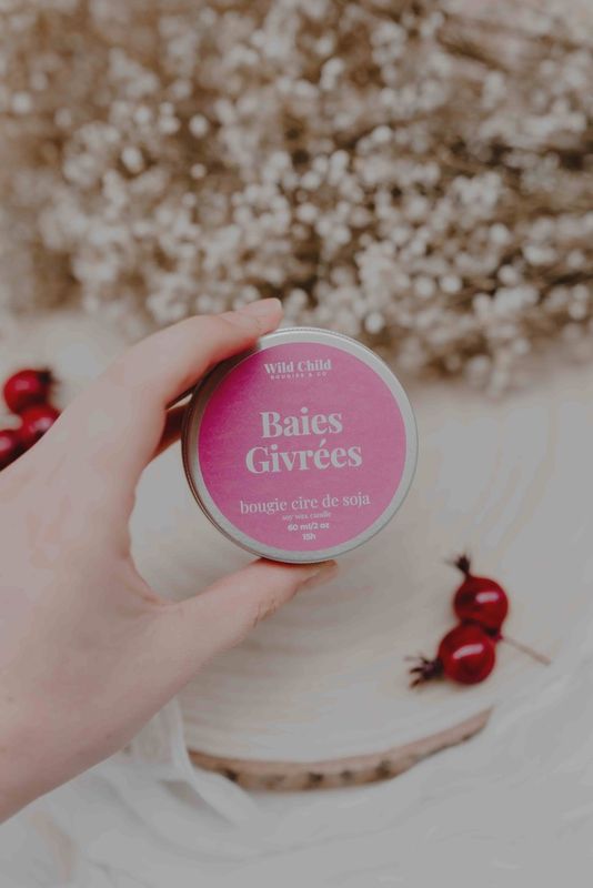 Mini Bougie de Noël - Baies Givrées - 15h