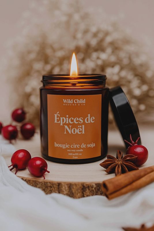 Bougie de Noël - Epices de Noël - 25h