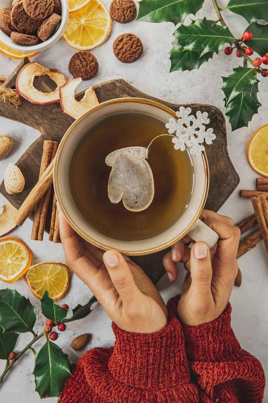 Sachets de thé personnalisés Noël - Moufle x5