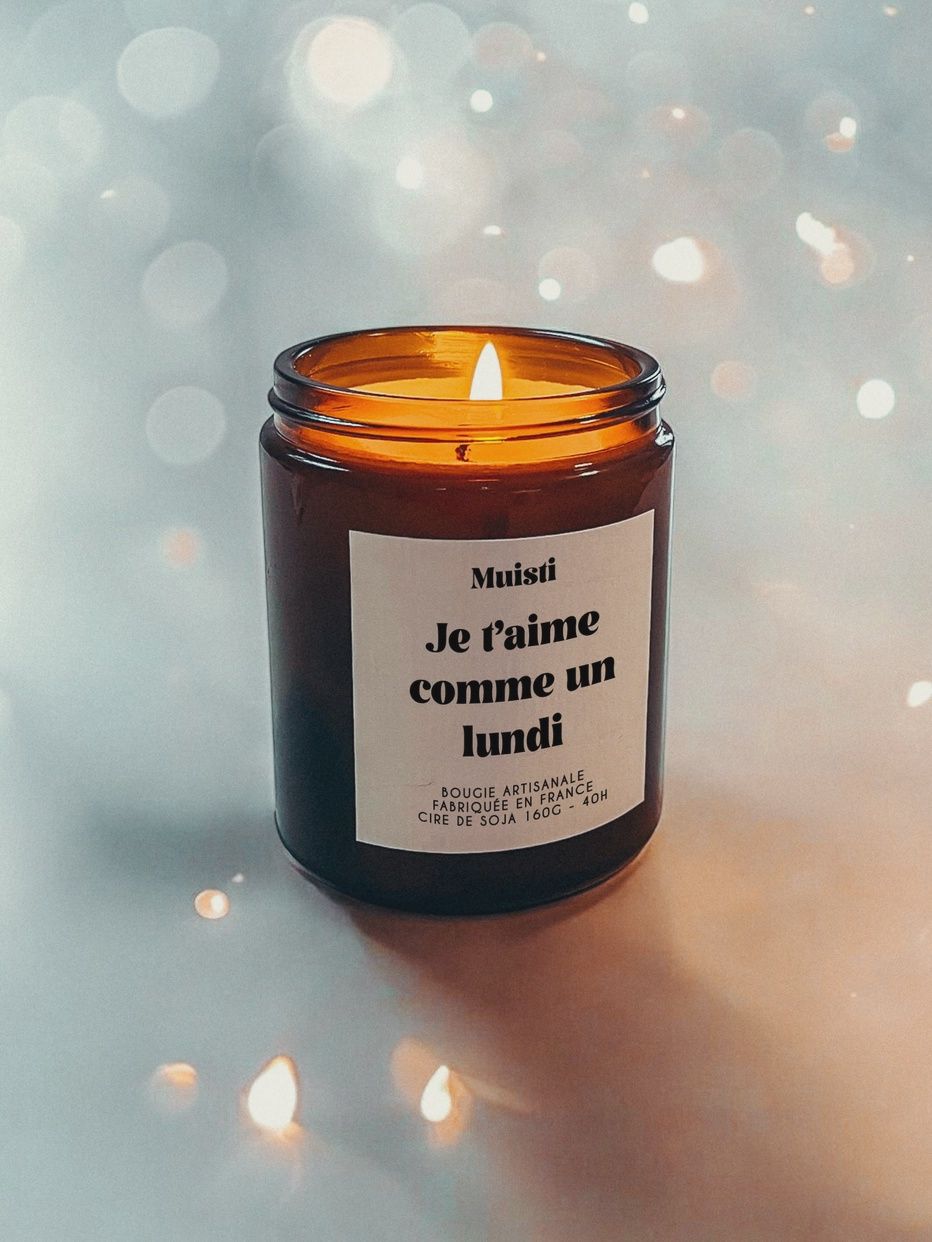 Bougie Parfumée - Je t&#39;aime comme un lundi