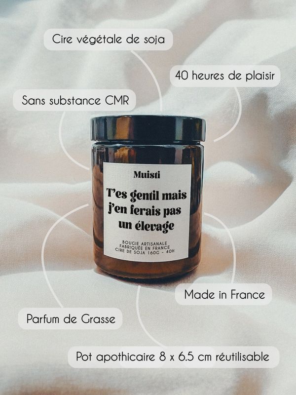 Bougie Parfumée - T'es gentil mais j'en ferais pas un élevage
