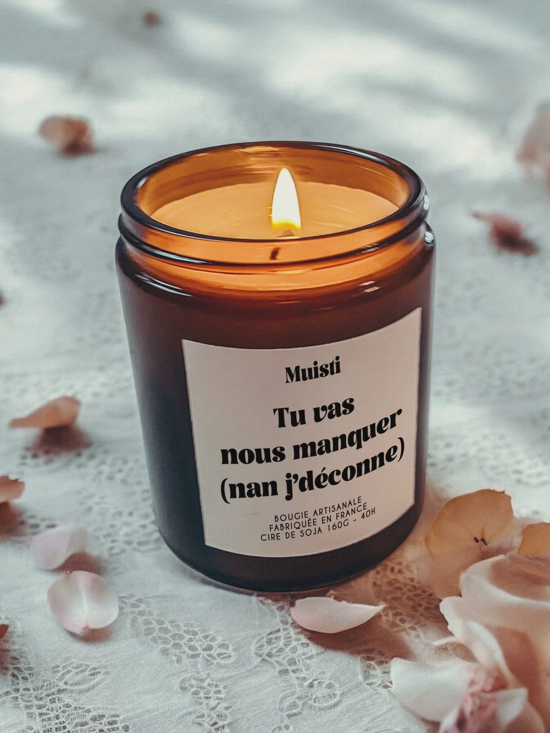 Bougie Parfumée - Tu vas nous manquer (nan j&#39;déconne)