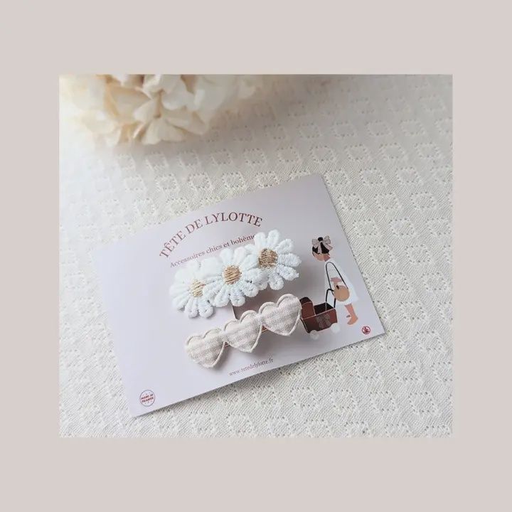 Duo Barrettes - Ecru