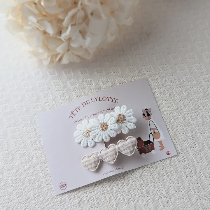 Duo Barrettes - Ecru