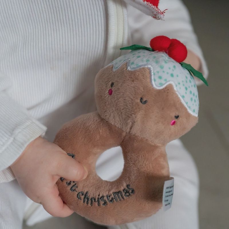 Mon premier hochet en peluche pudding de Noël