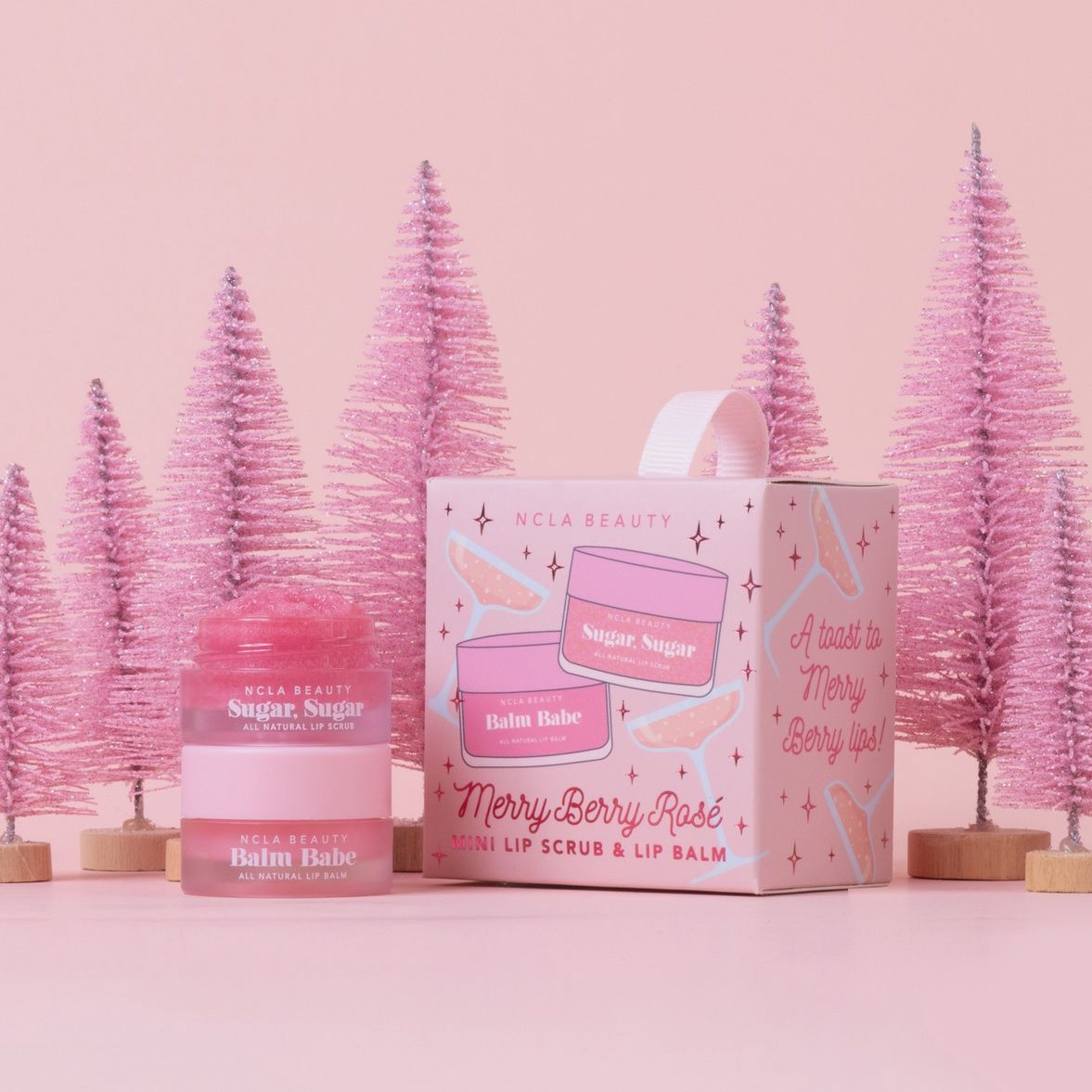 Coffret cadeau de Noël avec traitement pour les lèvres Merry Berry Rose