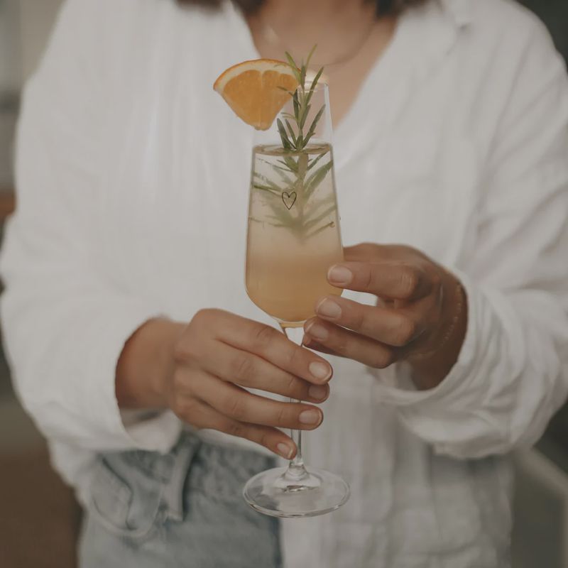 Verre à champagne - Cœur