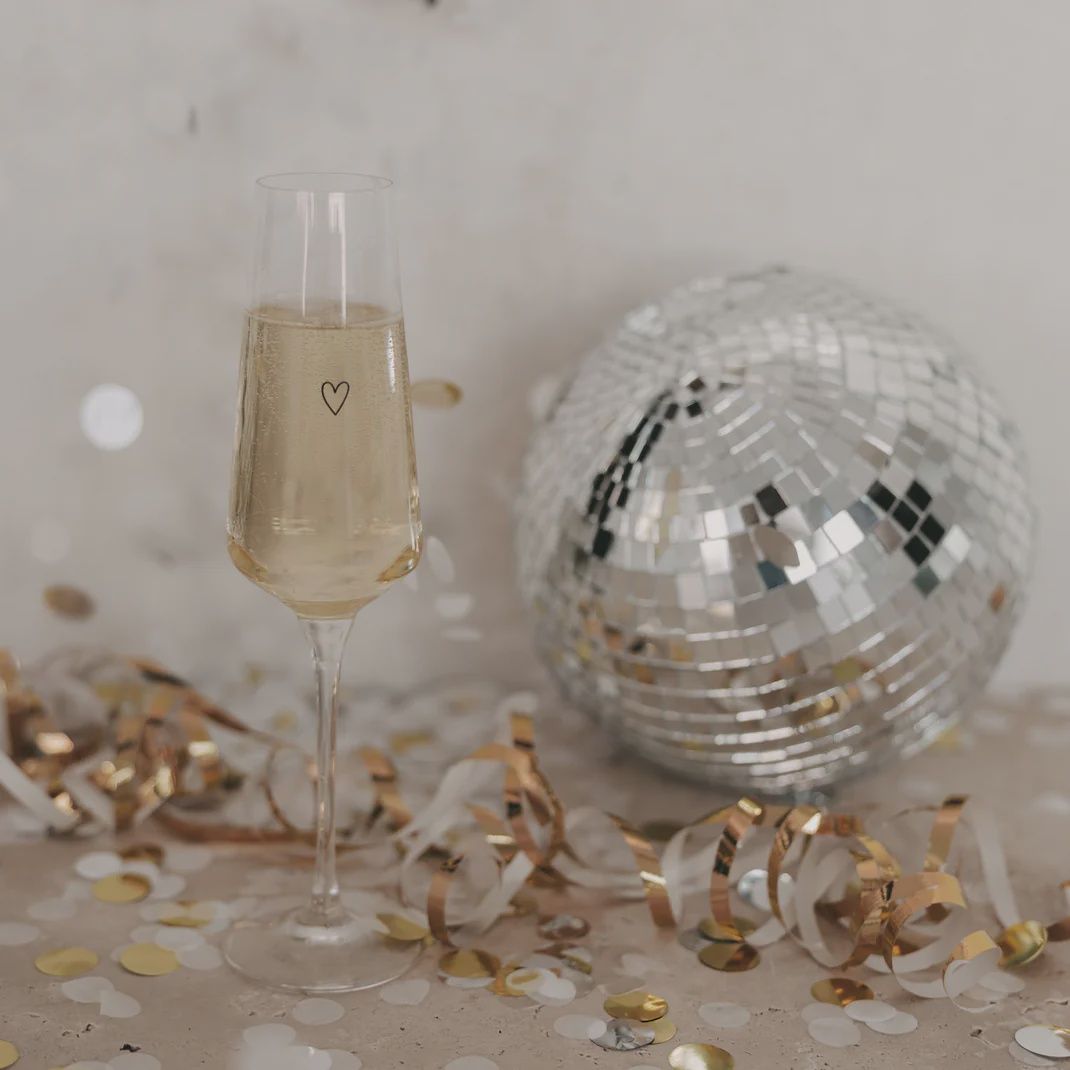 Verre à champagne - Cœur