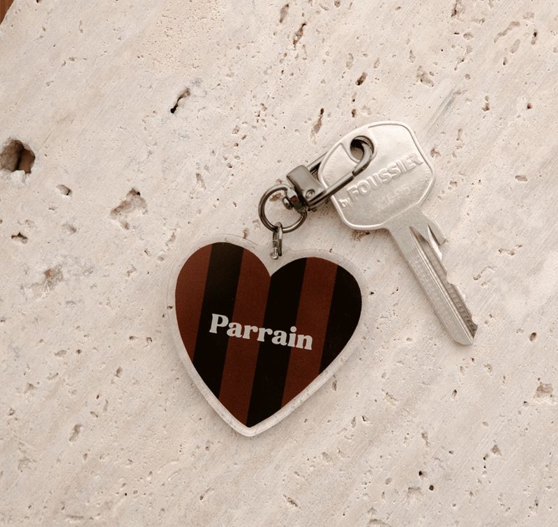 Porte-clé rayures marrons et noires - Parrain