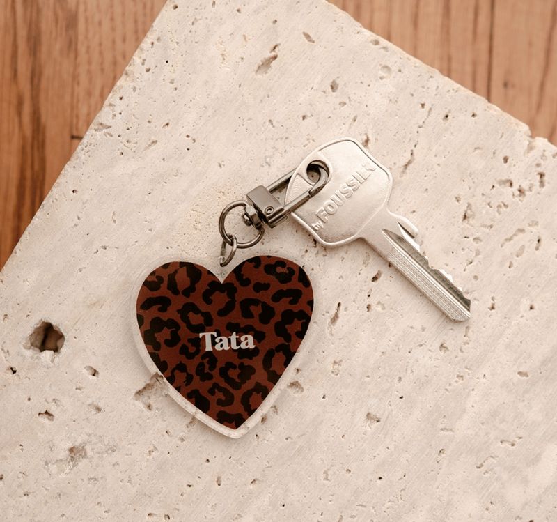 Porte-clé Léopard marron foncé - Tata