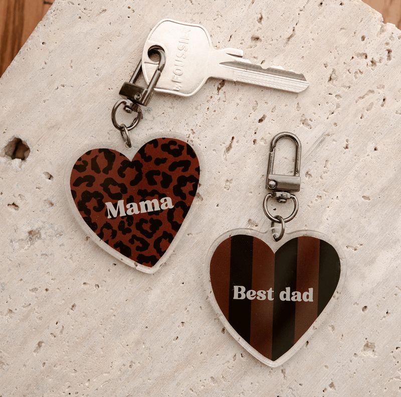 Porte-clé Léopard marron foncé - Mama