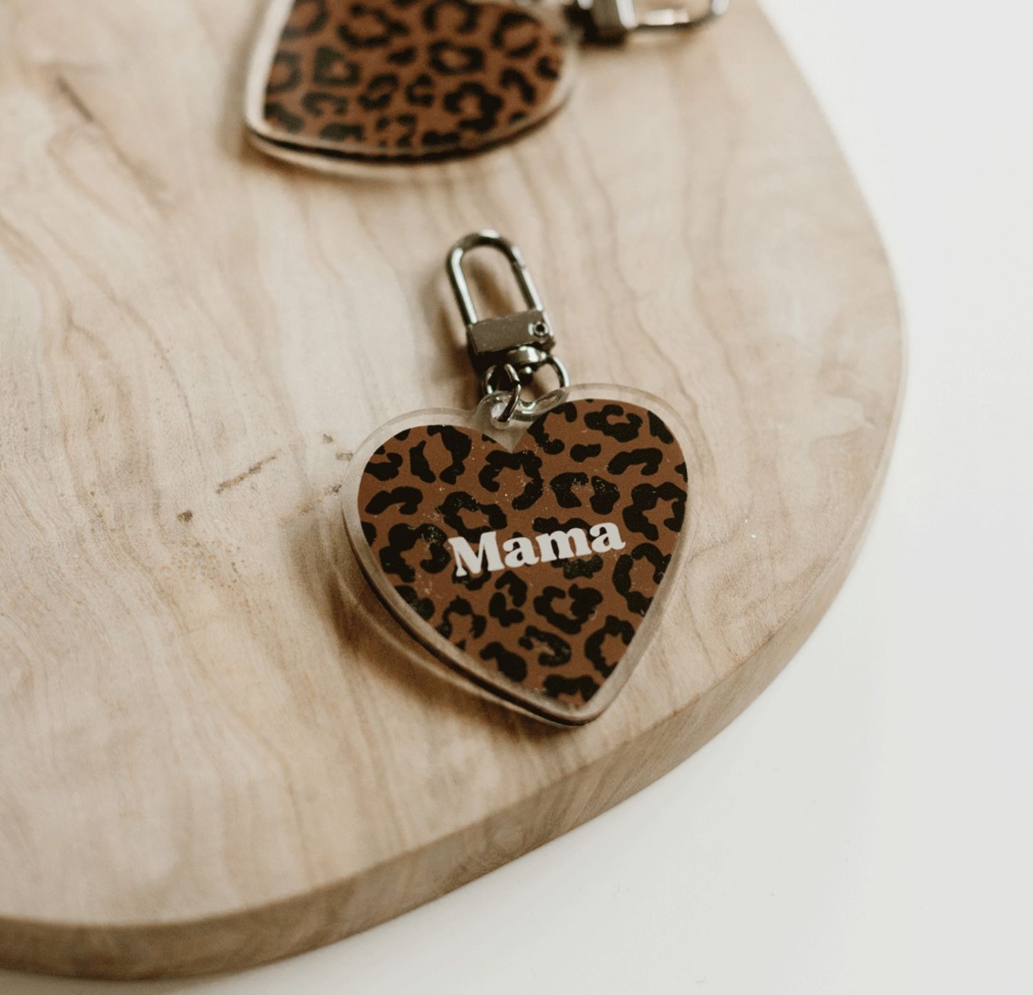 Porte-clé Léopard marron foncé - Mama