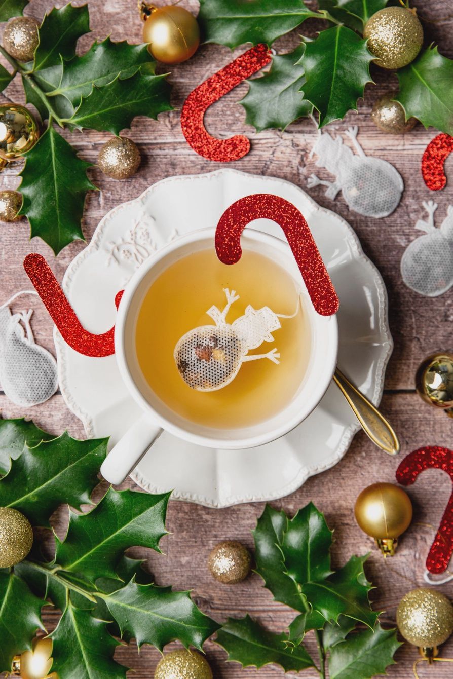 Sachets de thé personnalisés Noël - Bonhomme de neige x5
