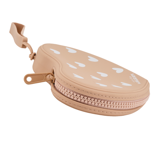 Pochette coeur en silicone -Nougat