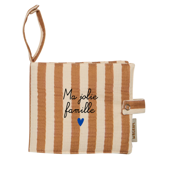 Mini Album photo - gaze rayures larges "Ma jolie famille"