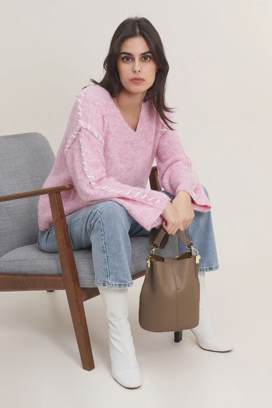 Sac seau Lilwenn - Taupe foncé