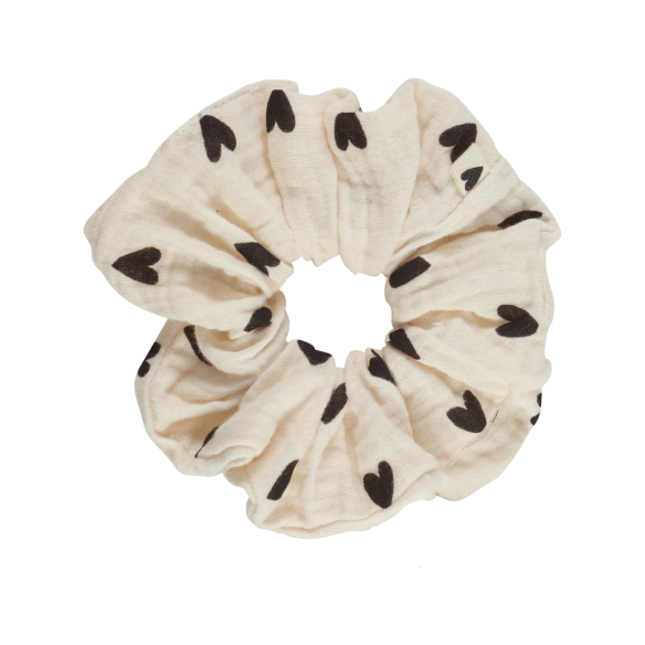 Chouchou - Gaze cœurs écru