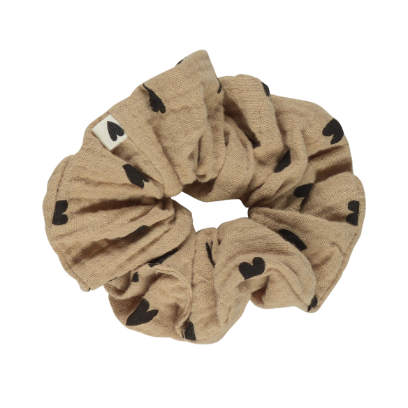 Chouchou - Gaze cœurs beige