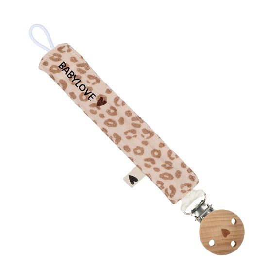 Attache tétine Gaze léopard - Babylove