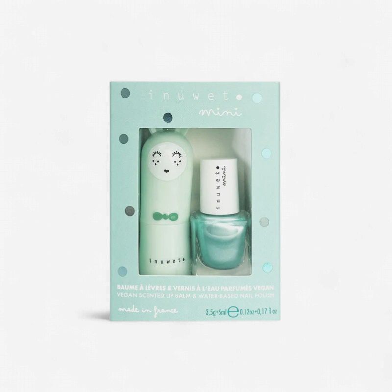 Duo Baume à lèvres &amp; vernis kids - Turquoise