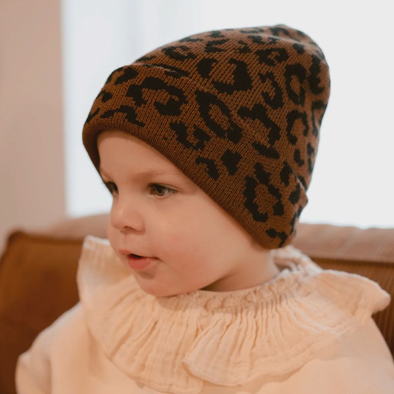 Bonnet léopard enfant
