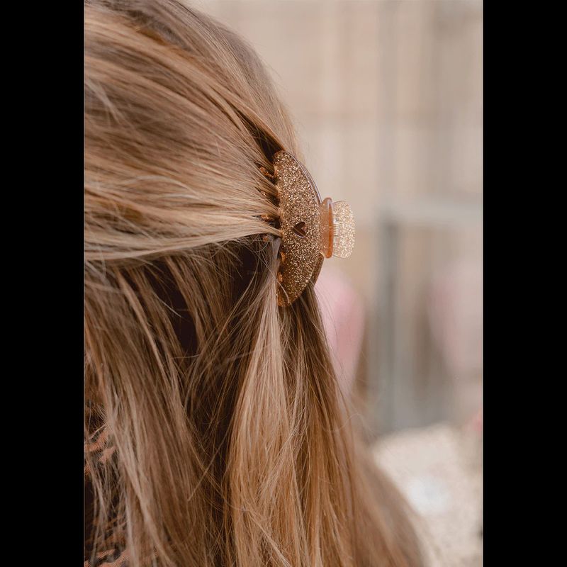 Pince à cheveux - petite - ♡ - paillettes dorées