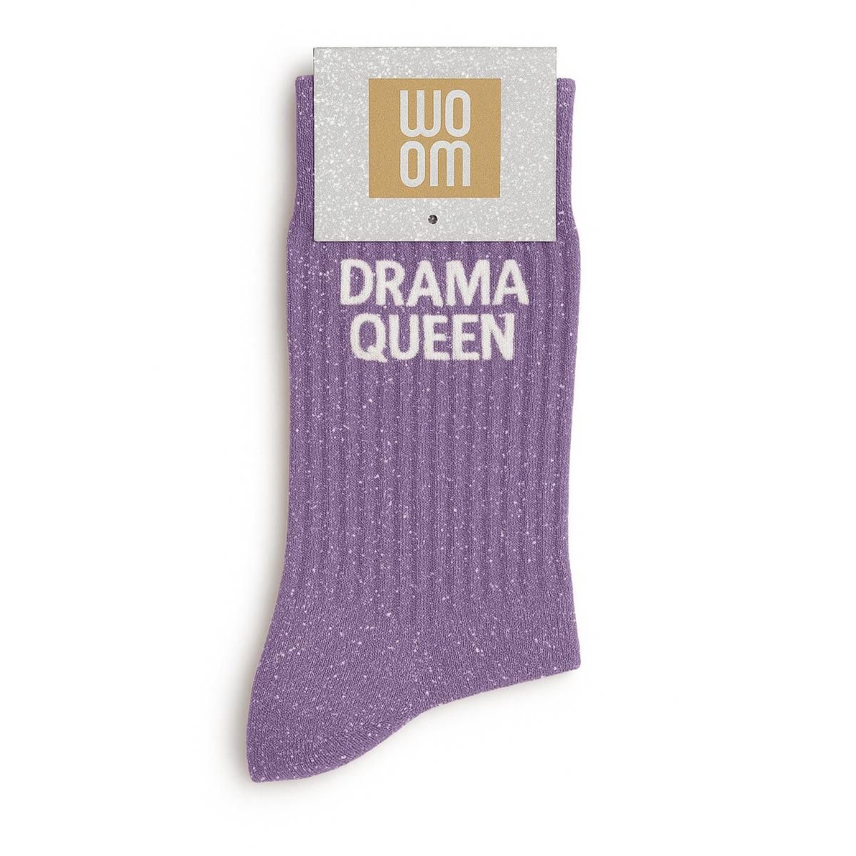 Chaussettes à Paillettes à Message "Drama Queen" Mauve