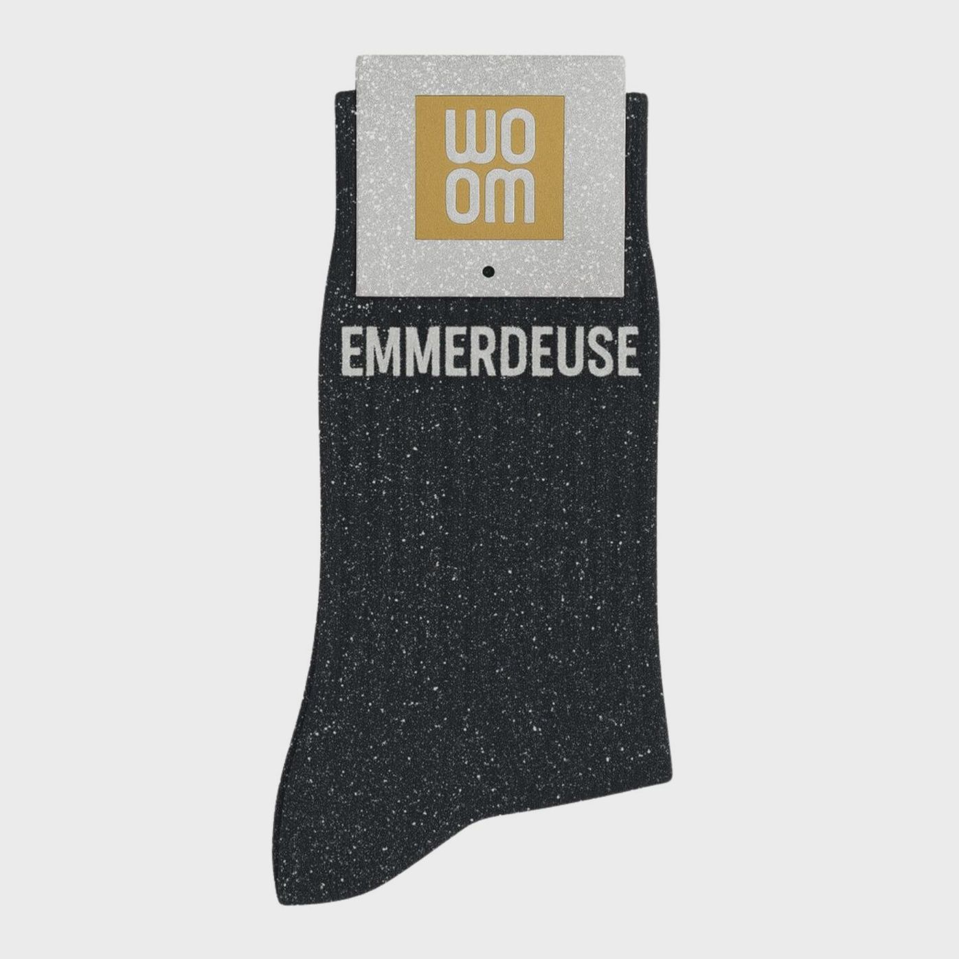 Chaussettes à Paillettes à Message "Emmerdeuse" Noir