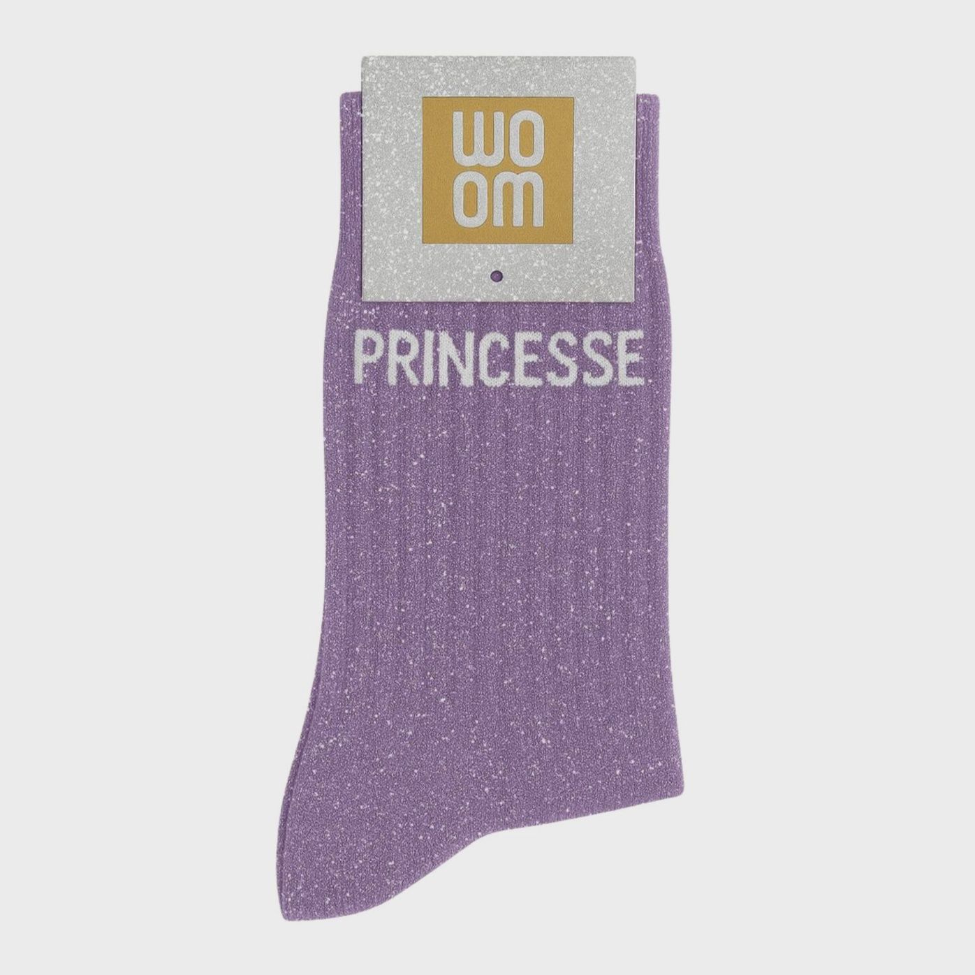 Chaussettes à Paillettes à Message "Princesse" Mauve
