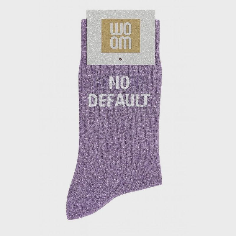 Chaussettes à Paillettes à Message "No Default" - Mauve