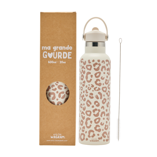 Gourde Léopard - Crème 600ml
