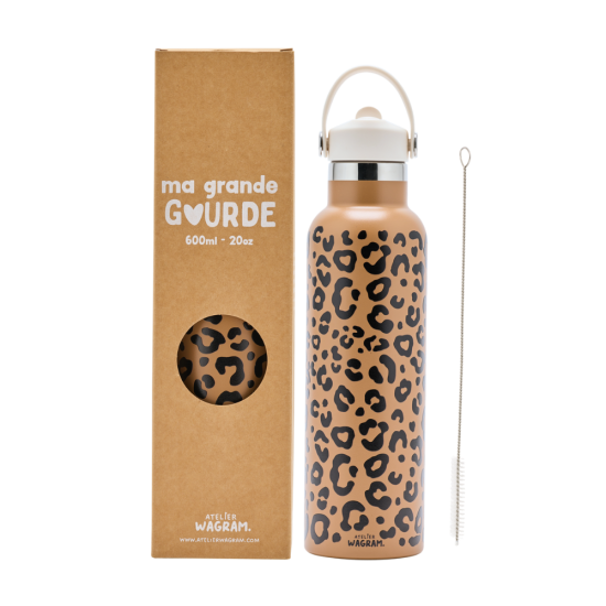 Gourde léopard - Marron 600ml