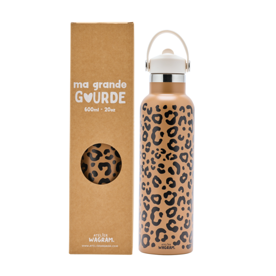 Gourde léopard - Marron 600ml