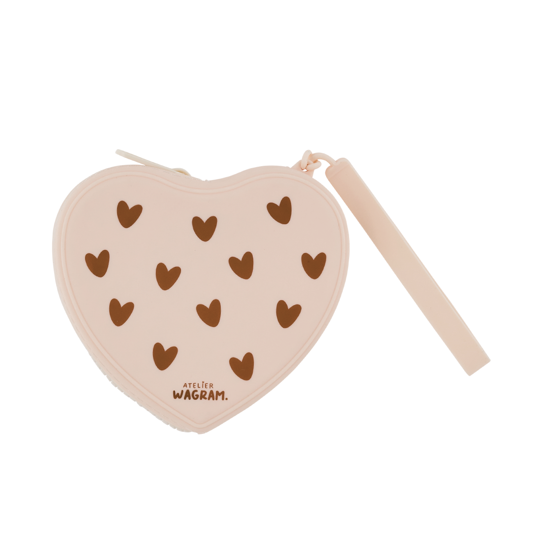 Pochette cœur en silicone - Crème