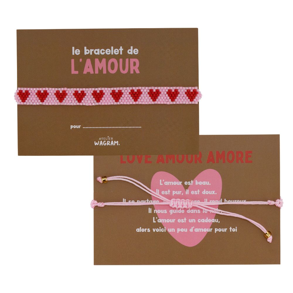 Bracelet perles rose/rouge