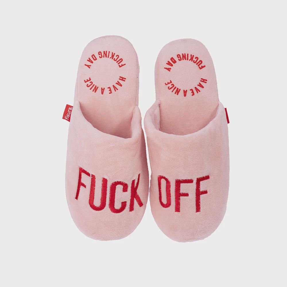 Chaussons Rose - Fuck Off