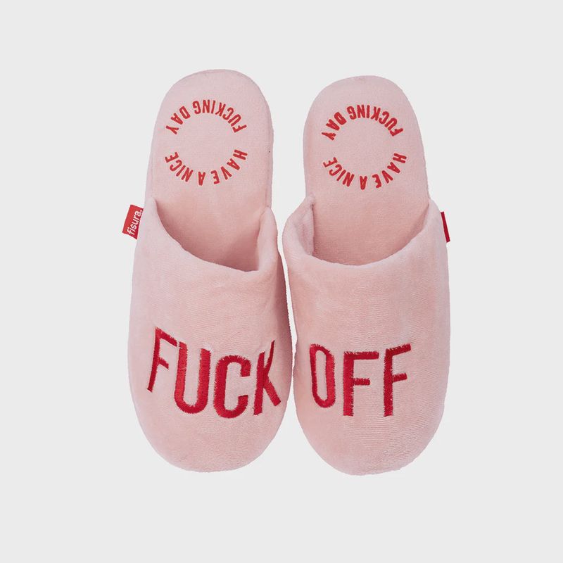 Chaussons Rose - Fuck Off