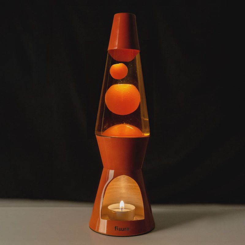 Lampe à lave bougie - Terracotta