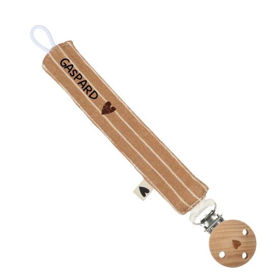 Attache tétine Gaze rayures fines - Babylove