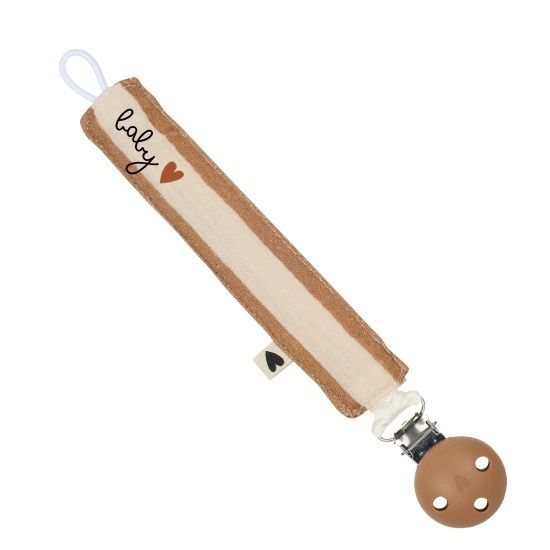 Attache tétine Gaze rayures larges - Baby