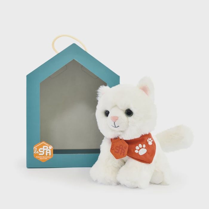 Chat blanc, 16cm
