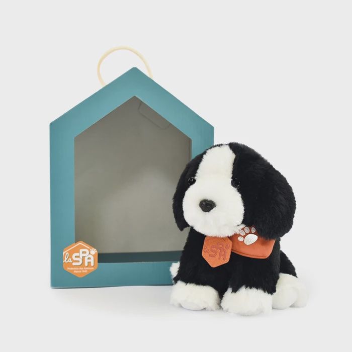 Chien noir &amp; blanc,16cm