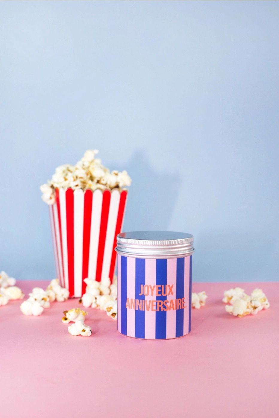 Bougie végan - Cire de Soja - Joyeux anniversaire Bleu