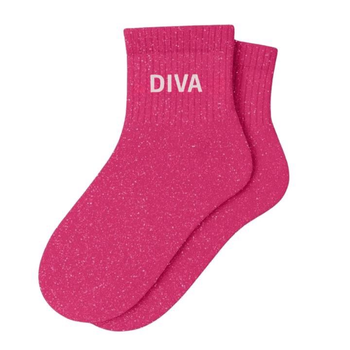 Chaussettes Courtes à Paillettes "Diva" Fuschia