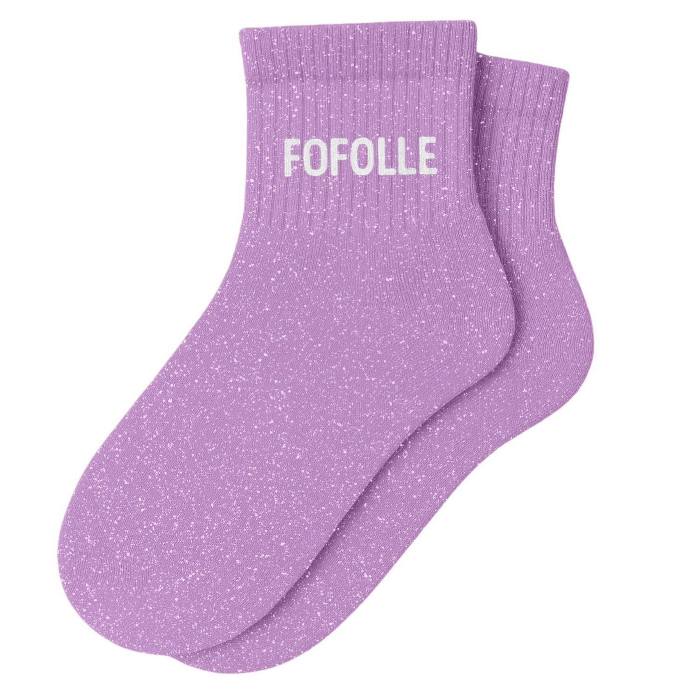 Chaussettes Courtes à Paillettes "Fofolle" Mauve