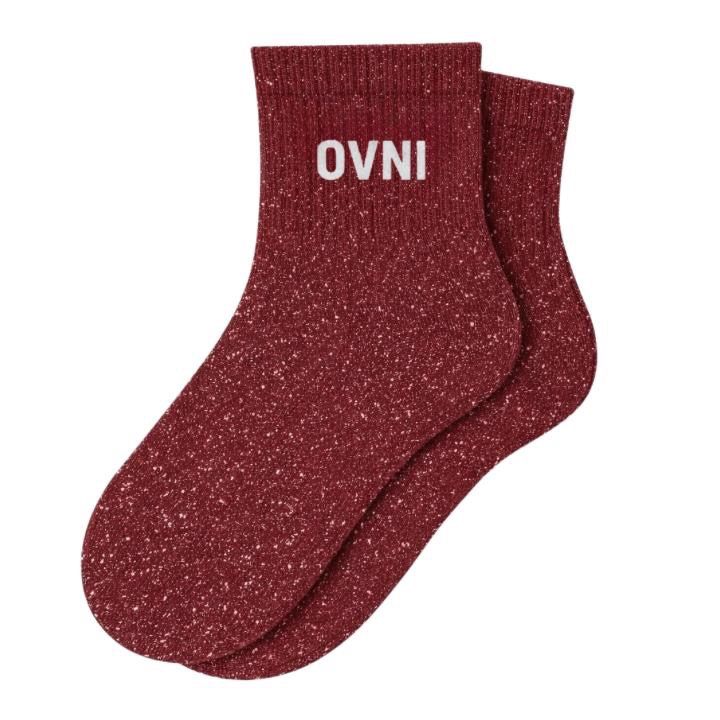 Chaussettes Courtes à Paillettes "Ovni" - Cherry Pop
