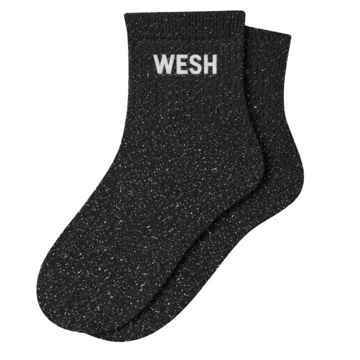 Chaussettes Courtes à Paillettes "Wesh" - Noir